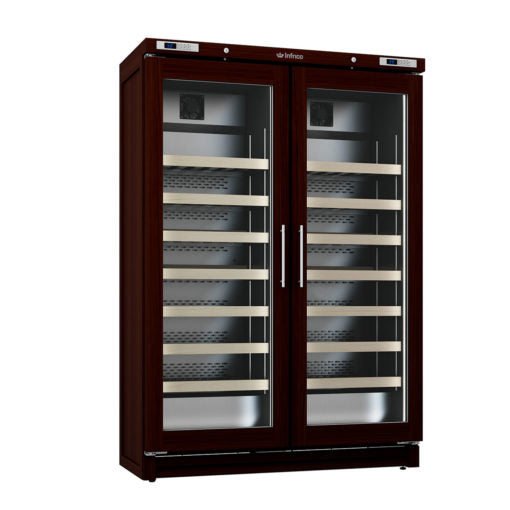 EVV200MX Expositor de vino de dos puertas en madera