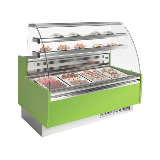VGL 15 C Vitrina expositora con reserva para pastelería serie Glace