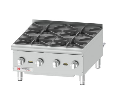HPCP424 - Cecilware Pro Hotplate Countertop, Gas, 24'x20', 4 burners