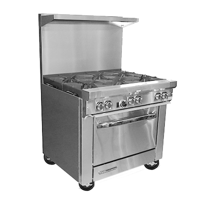 S36D - RANGE, 36", 6 OPEN BURNERS