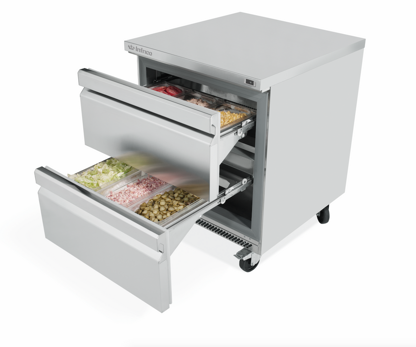 UC 27 2D Mesa undercounter refrigeración con cajones